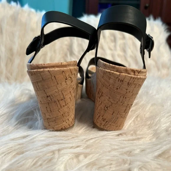 Sonoma Lola Black Wedge Sandals, Women’s 8.5 - Picture 6 of 10